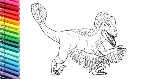 How to Draw the Utahraptor Dinosaur - Drawing and Coloring New Velociraptor - Dinosaur Color ...