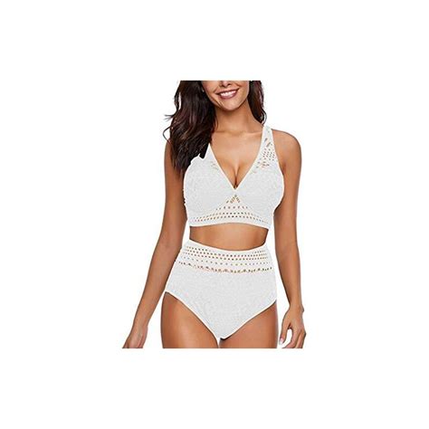 Generico Costumi Da Bagno Bikini Da Donna Con Due V In Pizzo Con Collo