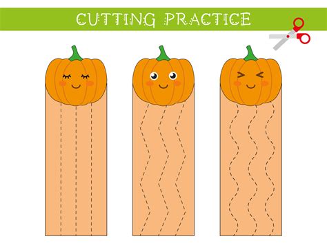 Cutting Practice Activity For Kids Preschool Educational Game Fine