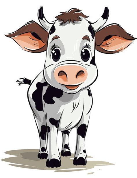 Ilustração de desenho animado de vaca fofa vetorial Vetor Premium