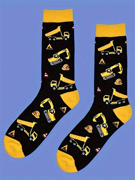 1 Pair Of Fun Cartoon Character Crew Socks - Soft Breathable Blend ...