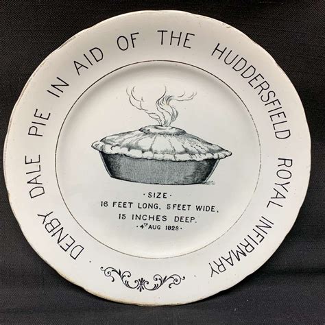 English Ironstone Advert Plate Denby Dale Pie 1928 In Antique Plates