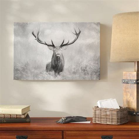 Red Deer In A Field Painting Print On Canvas Home Loft Concept Size 80