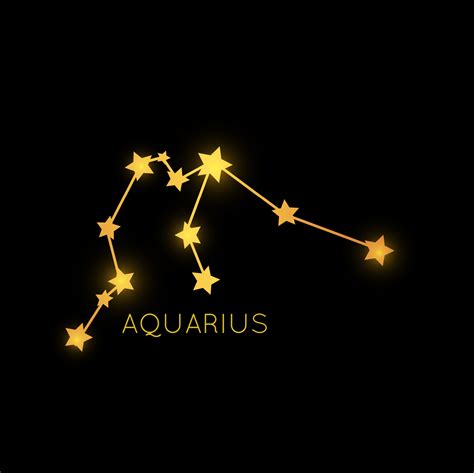 Aquarius Golden Zodiac Constellation Gold Stars 20402244 Vector Art At