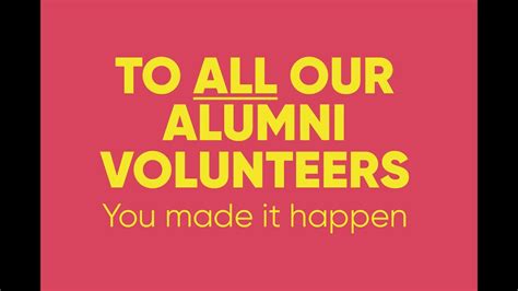 Thank You To Our Alumni Volunteers Youtube