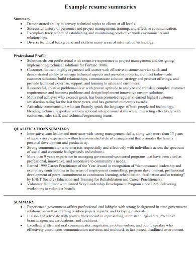 Resume Profile 10 Examples Format How To Write PDF