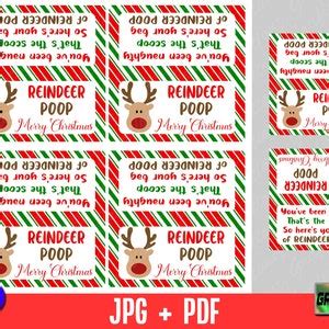 Reindeer Poop Treat Bag Topper Printable, Christmas Stocking Stuffer ...