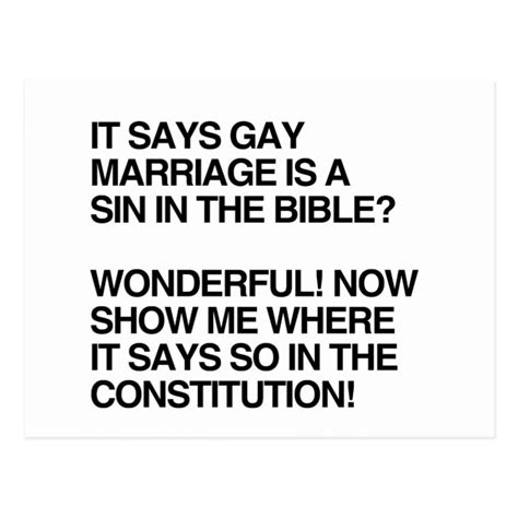 GAY MARRIAGE IS A SIN IN THE BIBLE POSTCARD Zazzle