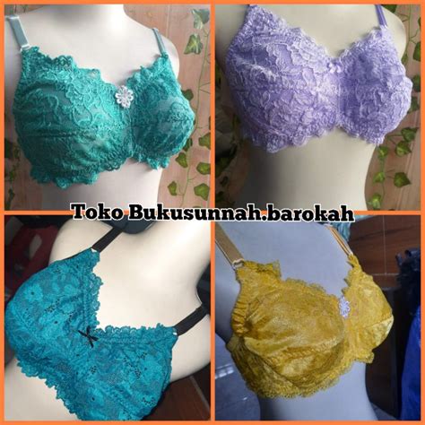 Jual Bra Brukat Cantik Tanpa Kawat Tanpa Busa Murah Size Jumbo Bh