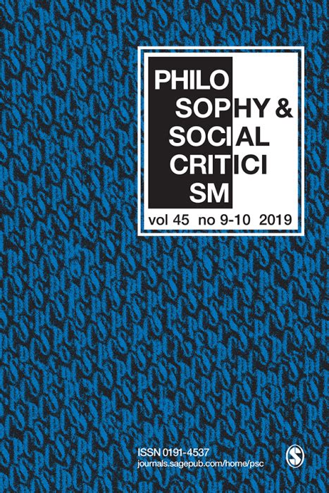 Buy Philosophy & Social Criticism Journal Subscription - SAGE Publications