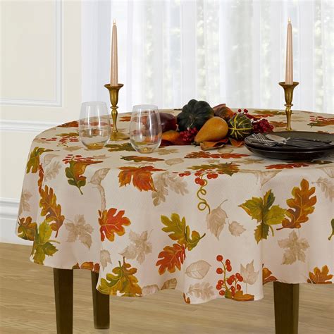 Elrene Swaying Leaves Allover Print Fall Tablecloth