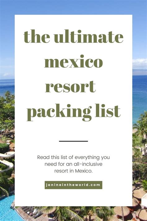 The Ultimate Packing List For An All Inclusive Resort In Mexico