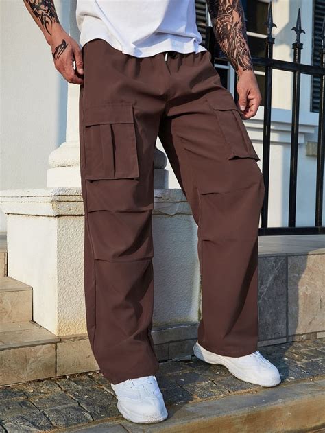 Manfinity Homme Pantalones De Carga De Talla Grande Y Estilo Holgado