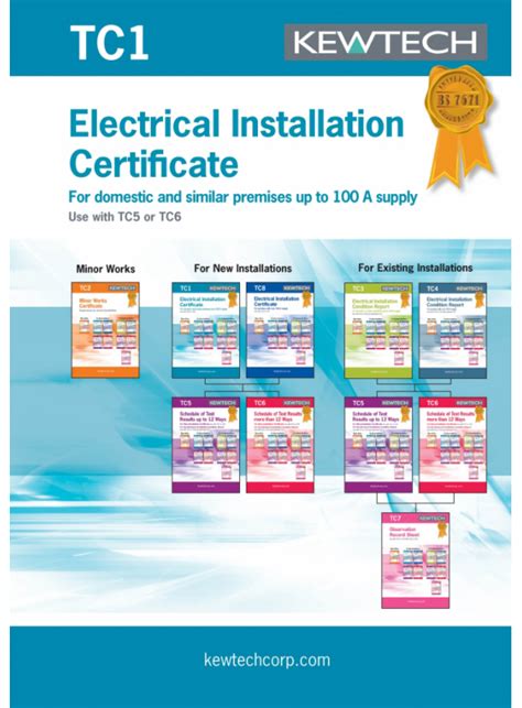 Tc New Electrical Installation Certificate For Up To A Supply