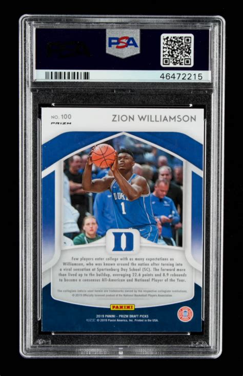 Zion Williamson Panini Prizm Draft Picks All American Rc