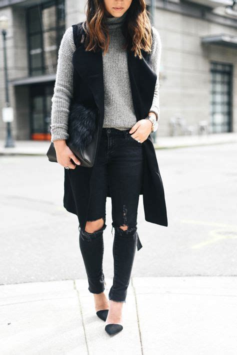 70 Best Long Black Vest Ideas Long Black Vest Vest Outfits Long Vest Outfit