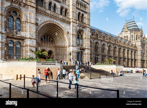 Tourists At The Main Entrance Of The Natural History Museum From