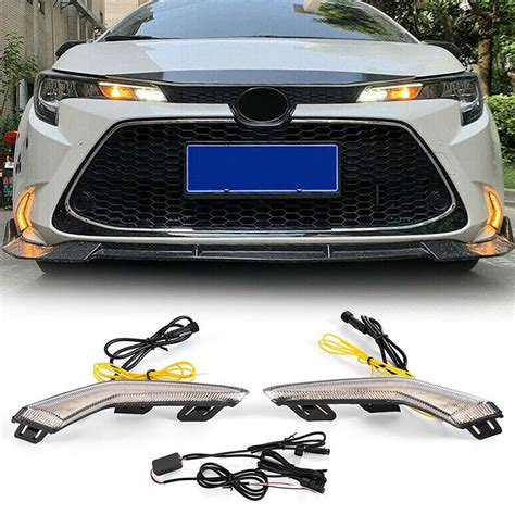 For 20 22 Toyota Corolla LE Front Bumper LED Daytime Running DRL Fog