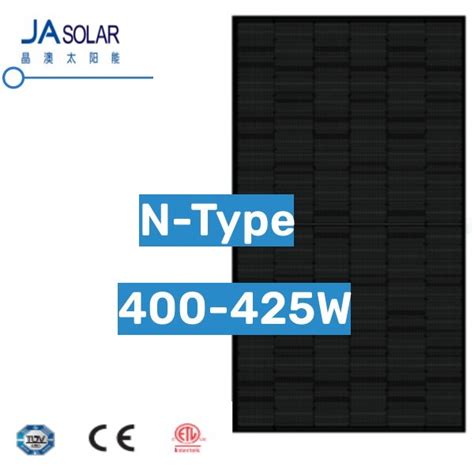 Ja Panel Solar 425W N Tipo Bifacial Doble vidrio Half Cell All Módulo