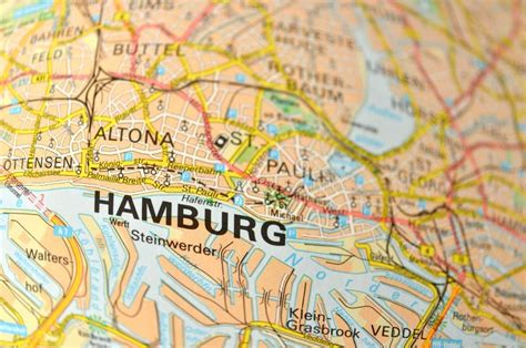 Map of Hamburg city stock photo. Image of characters - 87520078