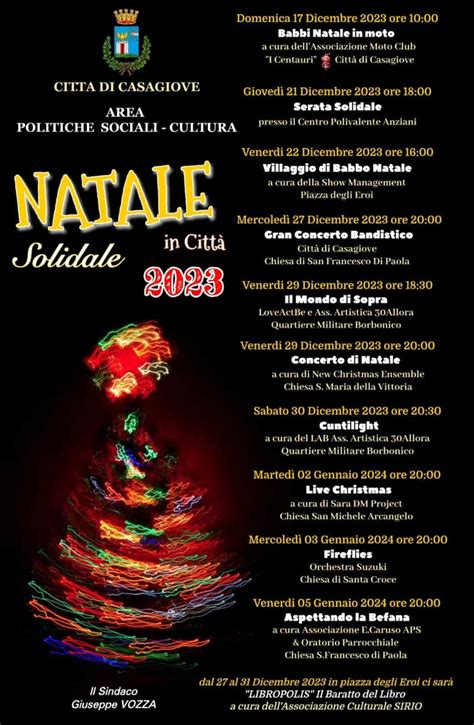 Natale Solidale in Città tutti gli eventi natalizi in programma a