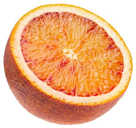 Half Of Red Sicilian Orange Isolated On A White Background Stock Image