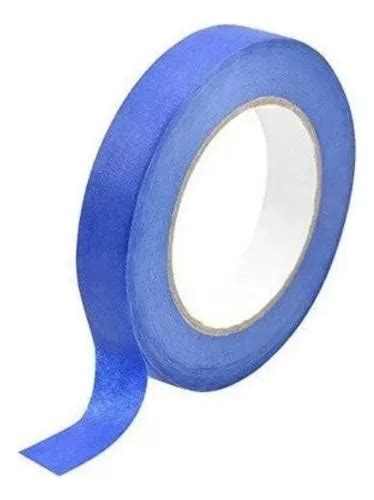 Rollo Cinta De Papel Enmascarar Azul 24mm X 40m Pintor Uv Liso