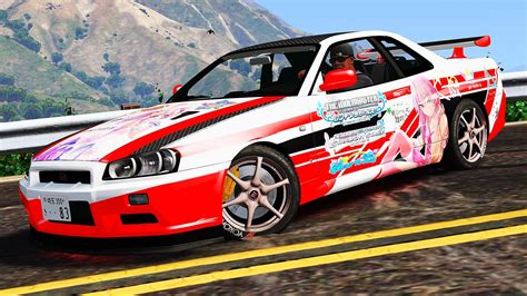 Nissan Skyline Gt R Bnr Itasha Livery Gta Mods