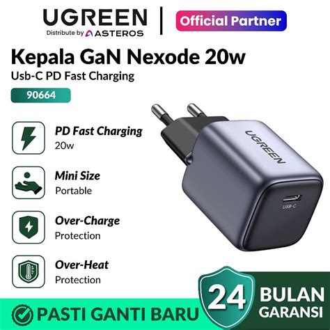 Jual Ugreen Kepala Charger Type C Gan Fast Charging W