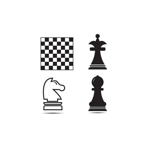 Vector Chess Piece Set For Logo Design Pawn Rook Knight Bishop