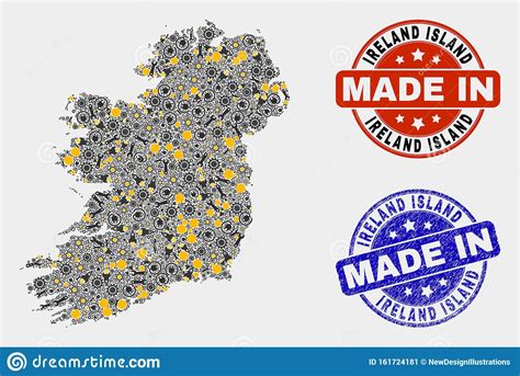 Mappa Dell Isola Mosaica Dell Irlanda Degli Articoli Industriali E