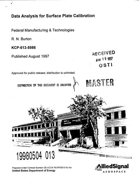 Data Analysis For Surface Plate Calibration-1997 | PDF