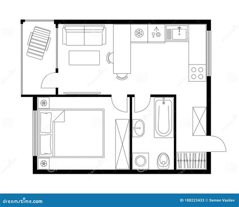 Layout 1 Bedroom House Plan Design - bmp-ville