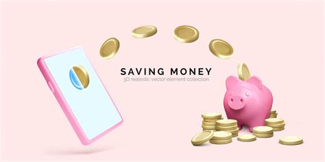 Premium Vector Mobile Phone With Flying Gold Coins And Piggy Bank