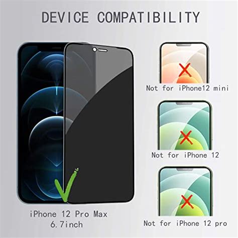 Hxl 22 Pack Iphone 12 Pro Max Privacy Screen Protector With Camera Lens Protector Full