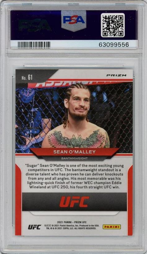 Mint Panini Prizm Ufc Sean O Malley Octagon