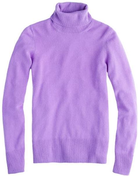 Jcrew Cashmere Turtleneck Sweater In Purple Fresh Purple Lyst