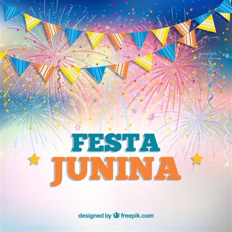 Fundo Festa Junina Guirlandas E Fogos De Artif Cio Vetor Gr Tis