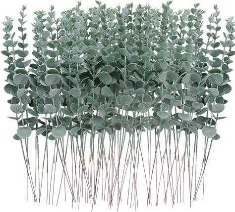 Feqo Pcs Eucalyptus Stems Artificial Eucalyptus Leaves Inch Faux