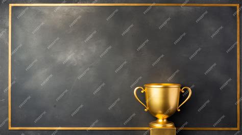 Premium AI Image | Banner of a golden trophy over a blackboard background