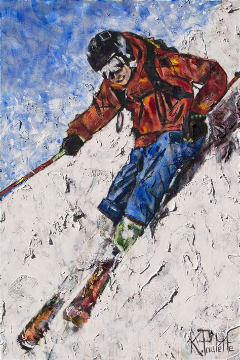 Painting Art Collectibles Fabulous Signed Oil Painting Skiing Etna Pe