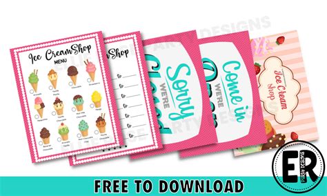 Free Ice Cream Shop Dramatic Play Printables