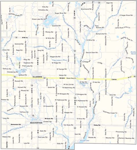 gladwin county map michigan  county maps