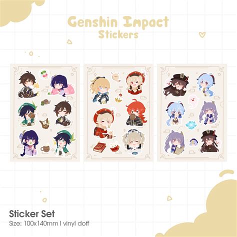 Genshin Impact Sticker Set Shopee Singapore