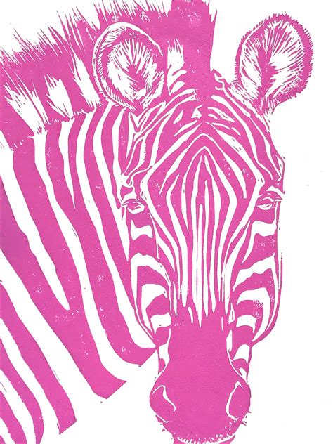 Linocut Print Of A Zebra Original Artwork Hand Carved And Etsy