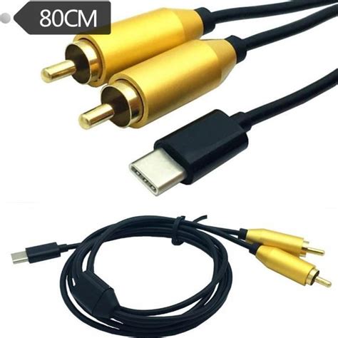 Ou Adaptateur Usb Type C M Le Vers Double Rca M Le Femelle C Ble