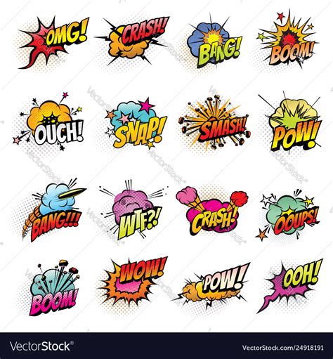 Comics Bubbles With Speech And Sound Effect Clouds