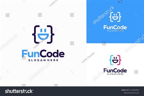 fun code logo designs concept vector stock vector royalty
