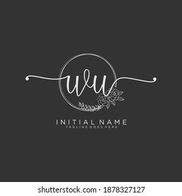 Wu Initial Handwriting Logo Vector Stock Vector Royalty Free