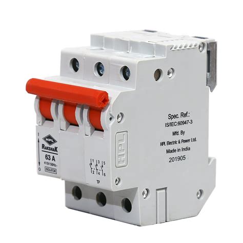 Hpl Rakshak Mcb Miniature Circuit Breaker Three Pole Isolator At